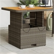vidaXL PE Rattan Medium Height-Adjustable Garden Dining Table in Gray