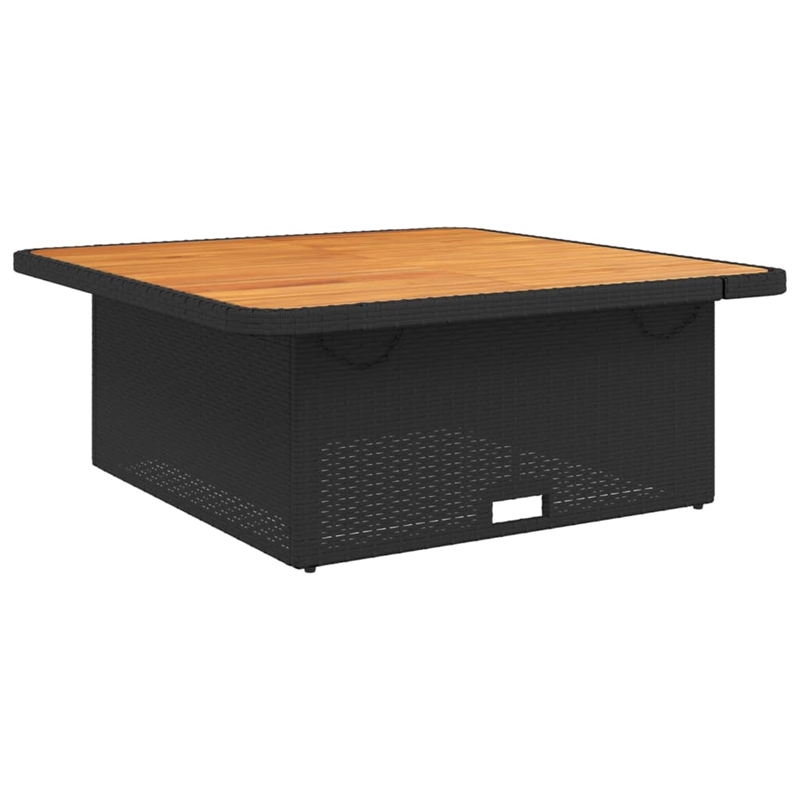 vidaXL PE Rattan Medium Garden Dining Table in Black/Brown