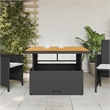 vidaXL PE Rattan Medium Garden Dining Table in Black/Brown