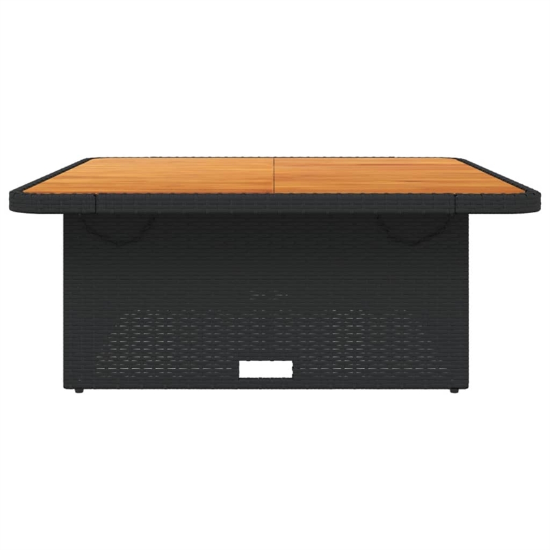 vidaXL PE Rattan Medium Garden Dining Table in Black/Brown