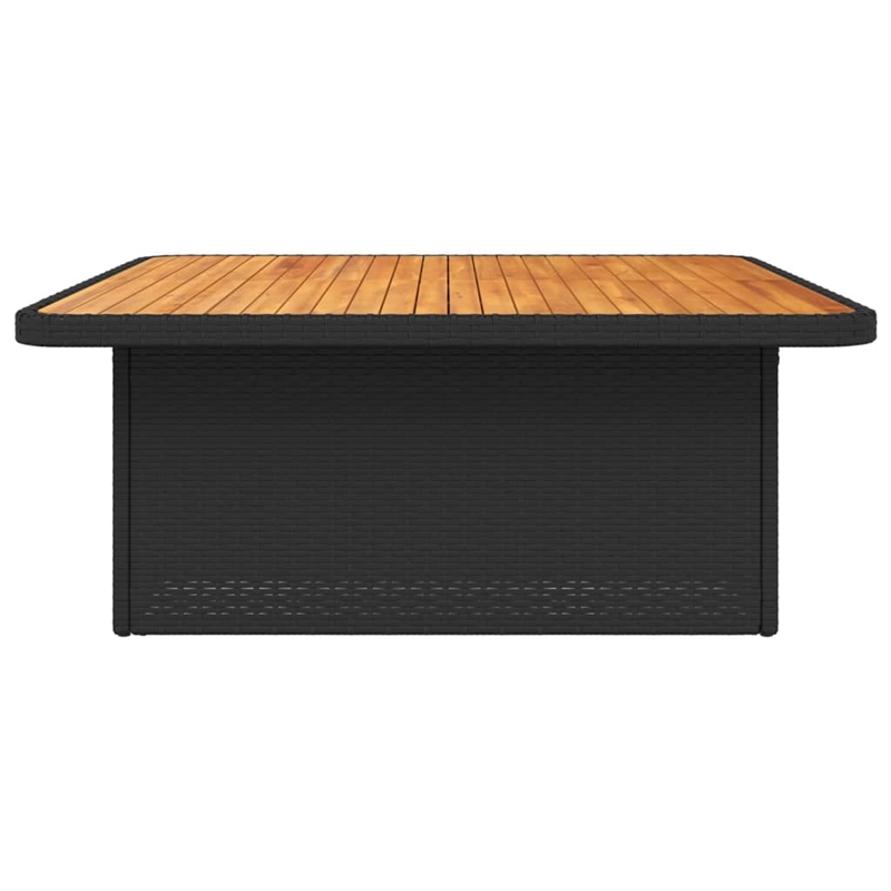 vidaXL PE Rattan Medium Garden Dining Table in Black/Brown