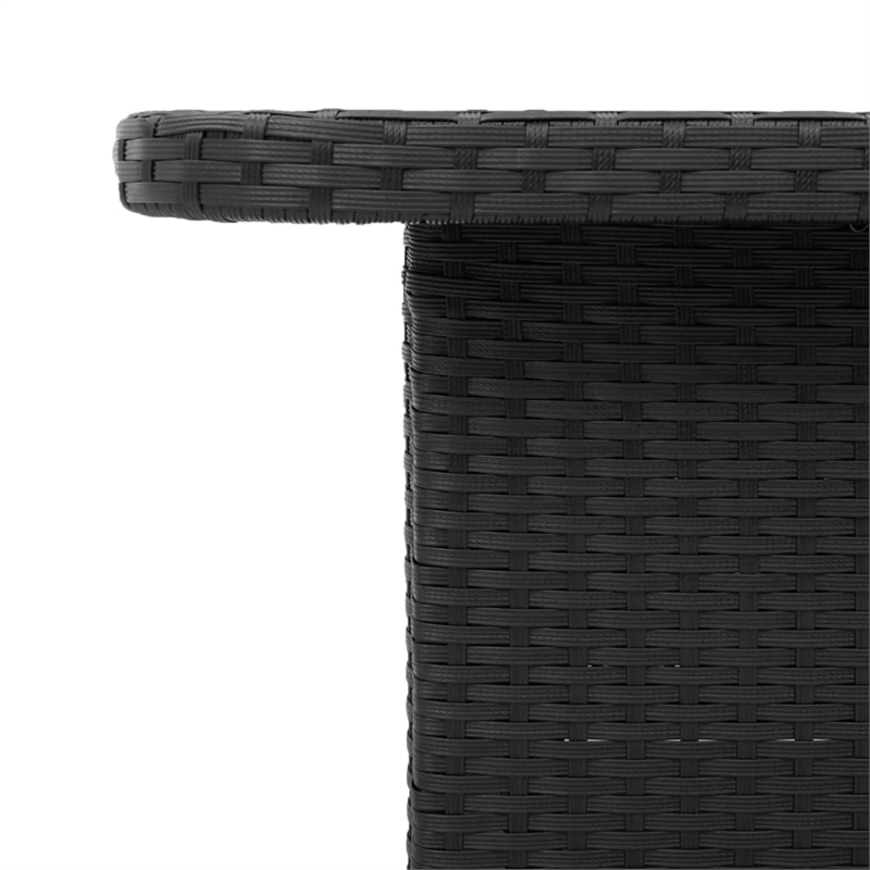 vidaXL PE Rattan Medium Garden Dining Table in Black/Brown