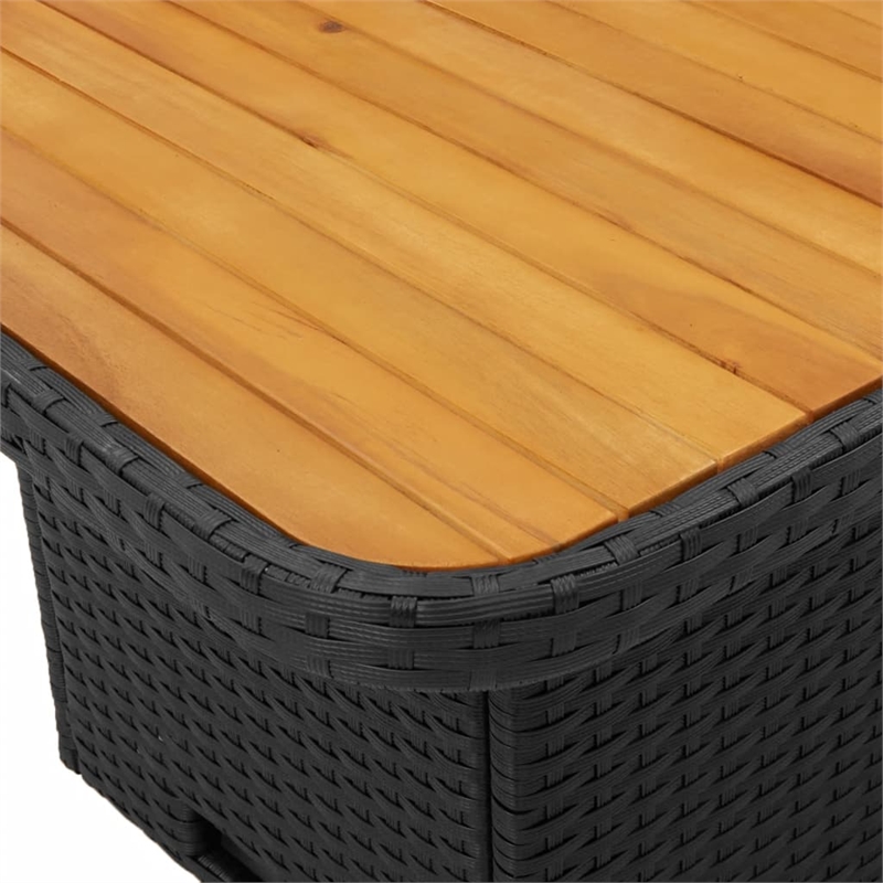 vidaXL PE Rattan Medium Garden Dining Table in Black/Brown