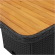 vidaXL PE Rattan Medium Garden Dining Table in Black/Brown