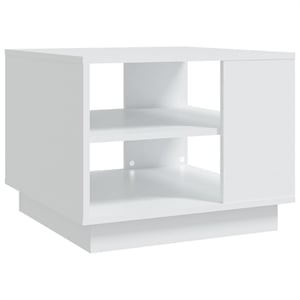 vidaXL 21.7&quot Square Engineered Wood 2-Shelf Coffee Table in White