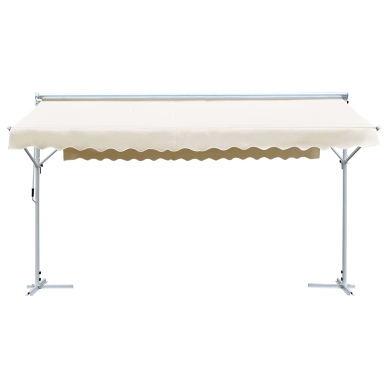 vidaXL Large Foldable Awning with Powder-coated Steel in Cream