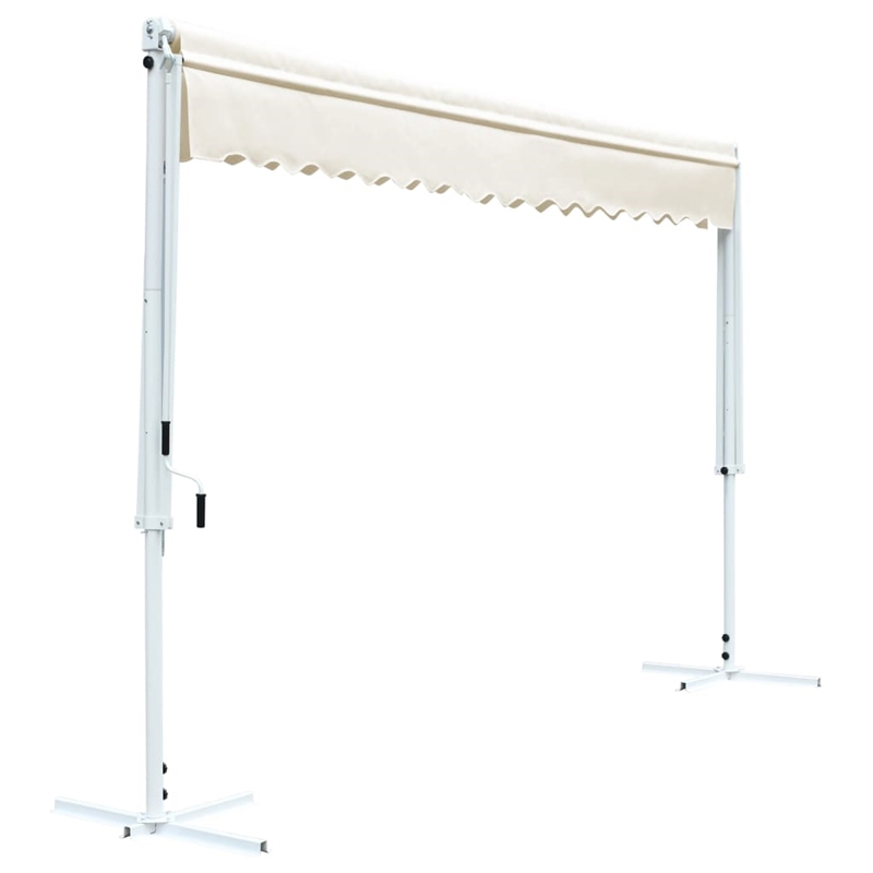 vidaXL Large Foldable Awning with Powder-coated Steel in Cream