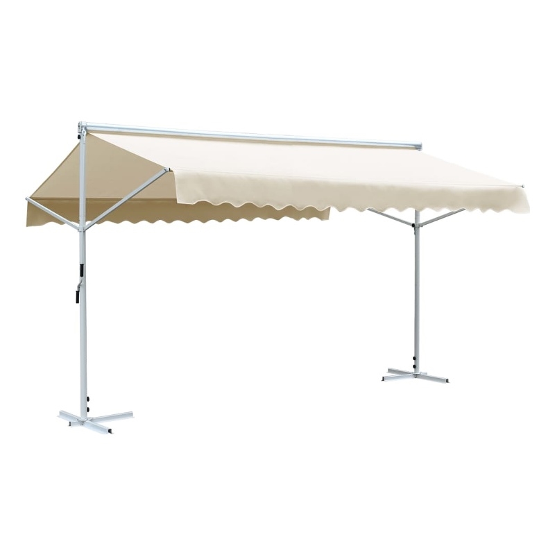 vidaXL Large Foldable Awning with Powder-coated Steel in Cream