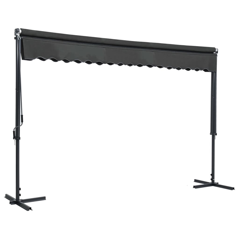 vidaXL Awning with Anthracite Powder-Coated Steel in Dark Grey