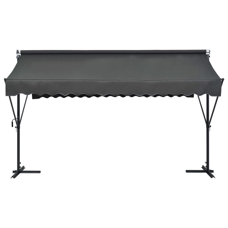 vidaXL Awning with Anthracite Powder-Coated Steel in Dark Grey