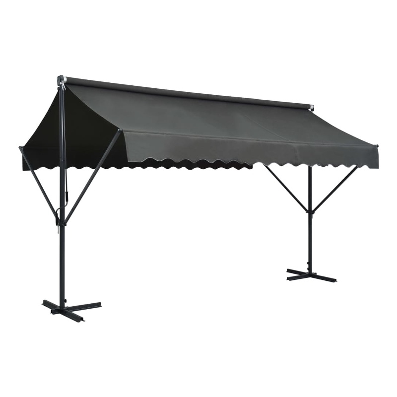 vidaXL Awning with Anthracite Powder-Coated Steel in Dark Grey