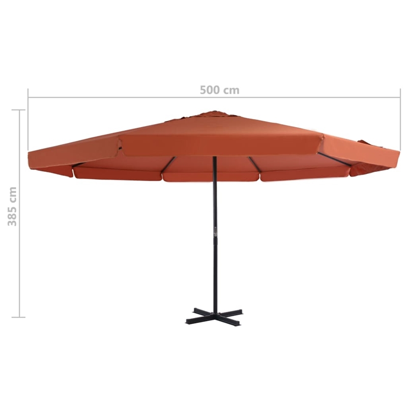 vidaXL Aluminum Garden Parasol in Terracotta