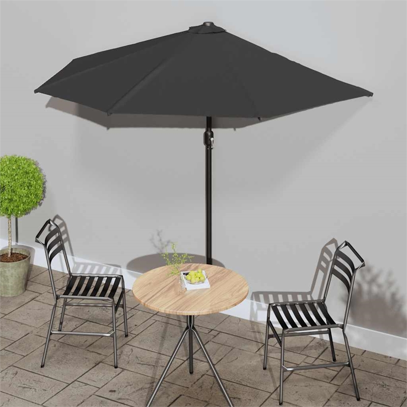 vidaXL Aluminum Balcony Umbrella in Black