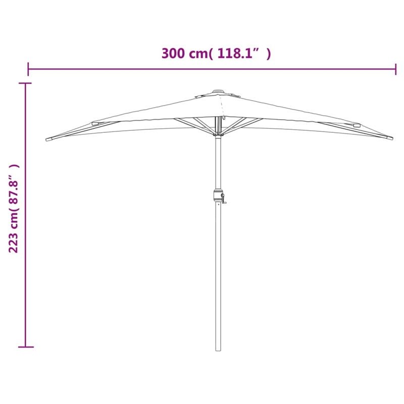 vidaXL Aluminum Balcony Parasol in Black