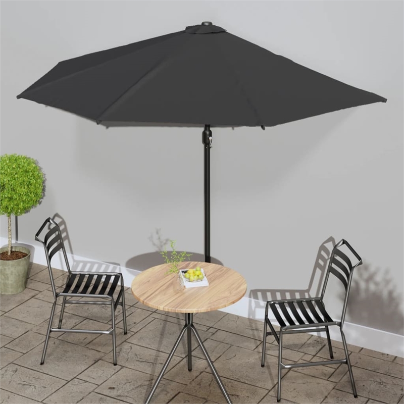 vidaXL Aluminum Balcony Parasol in Black