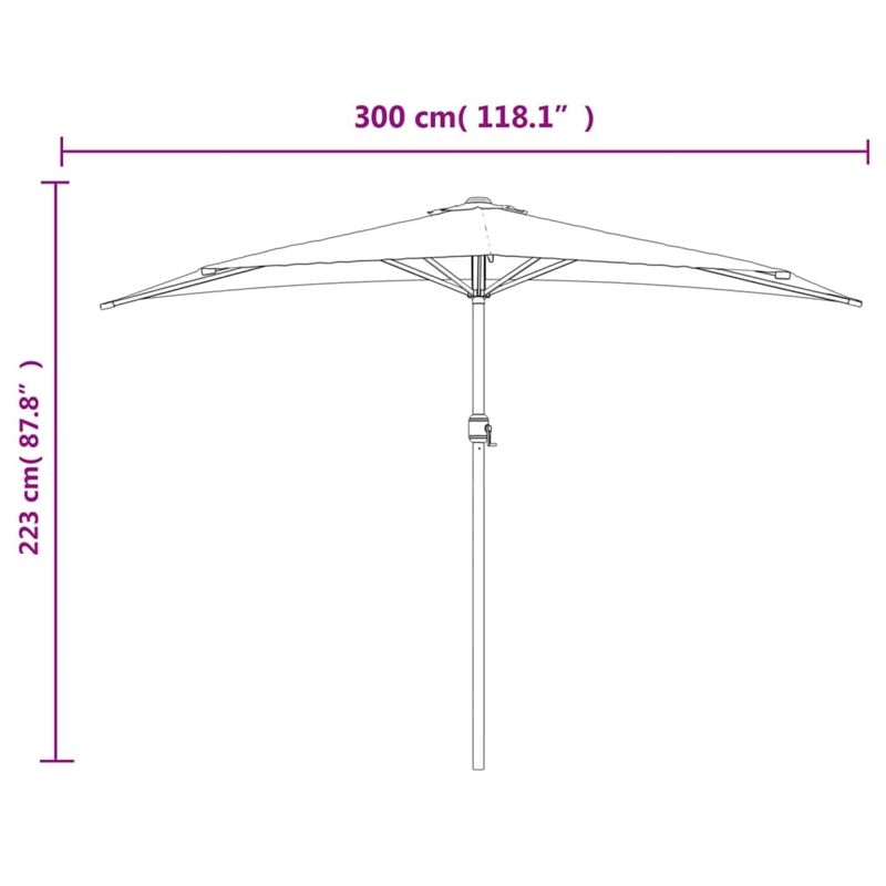 vidaXL Aluminum Balcony Parasol in Blue