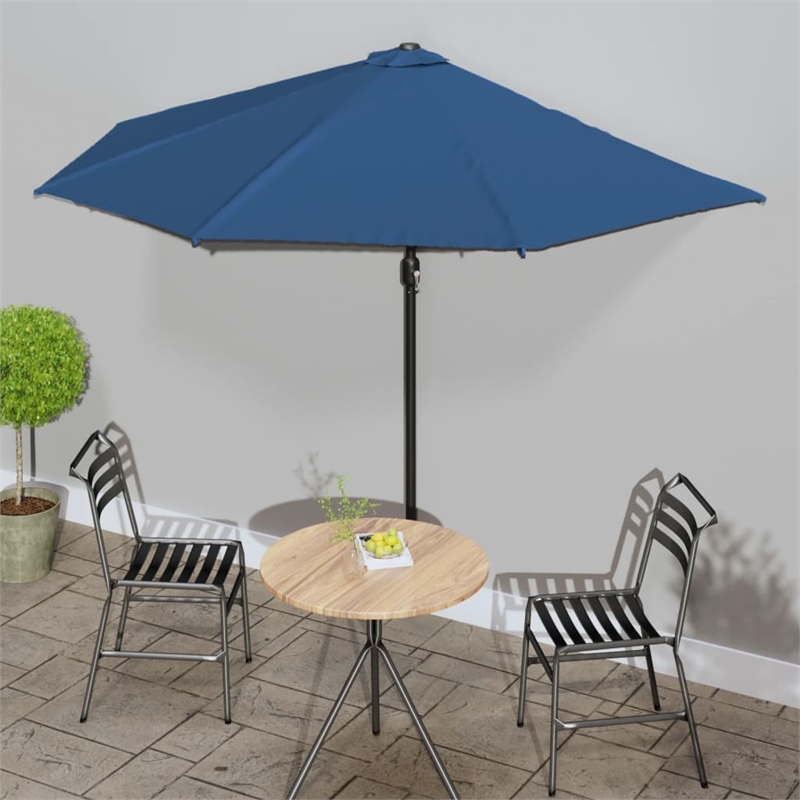 vidaXL Aluminum Balcony Parasol in Blue