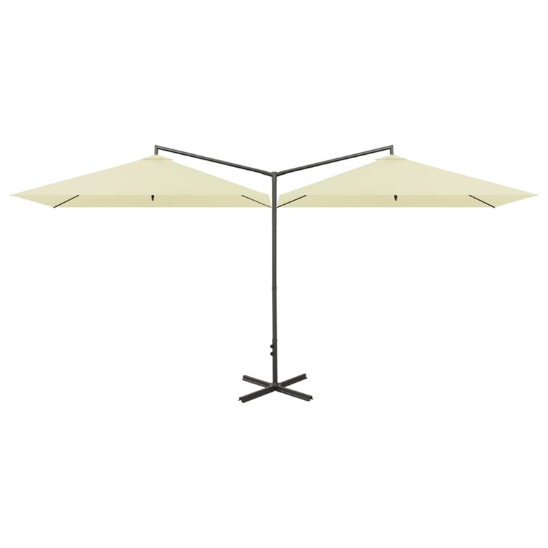 vidaXL Garden Parasol with Powder-Coated Steel in Sand
