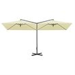 vidaXL Garden Parasol with Powder-Coated Steel in Sand
