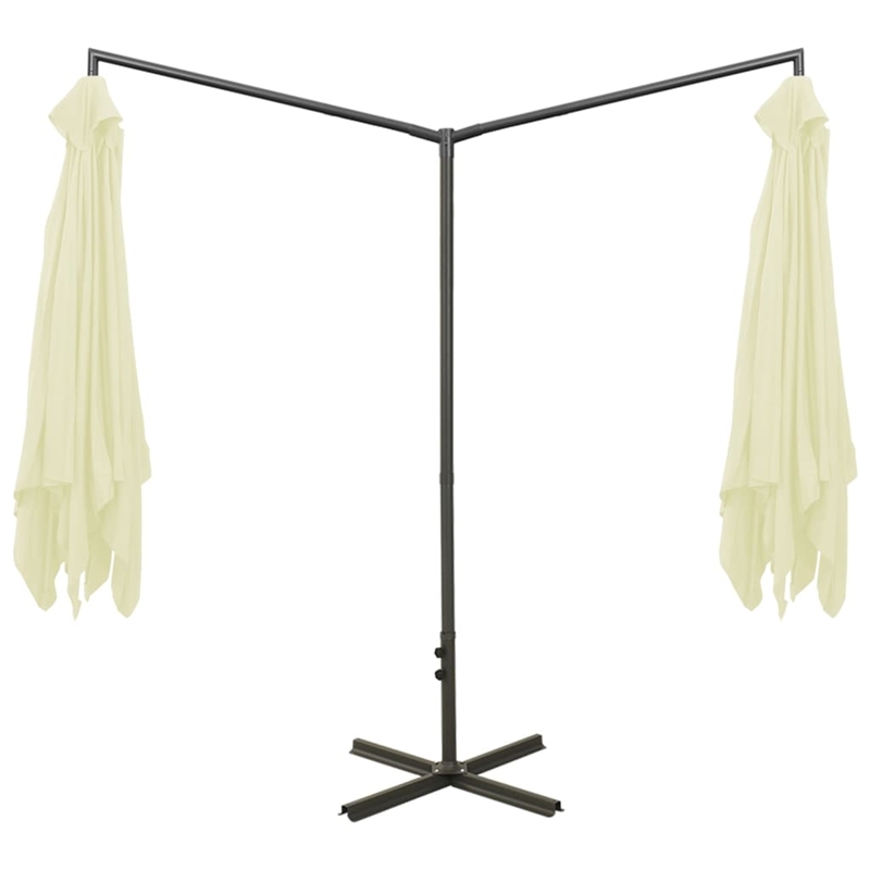 vidaXL Garden Parasol with Powder-Coated Steel in Sand