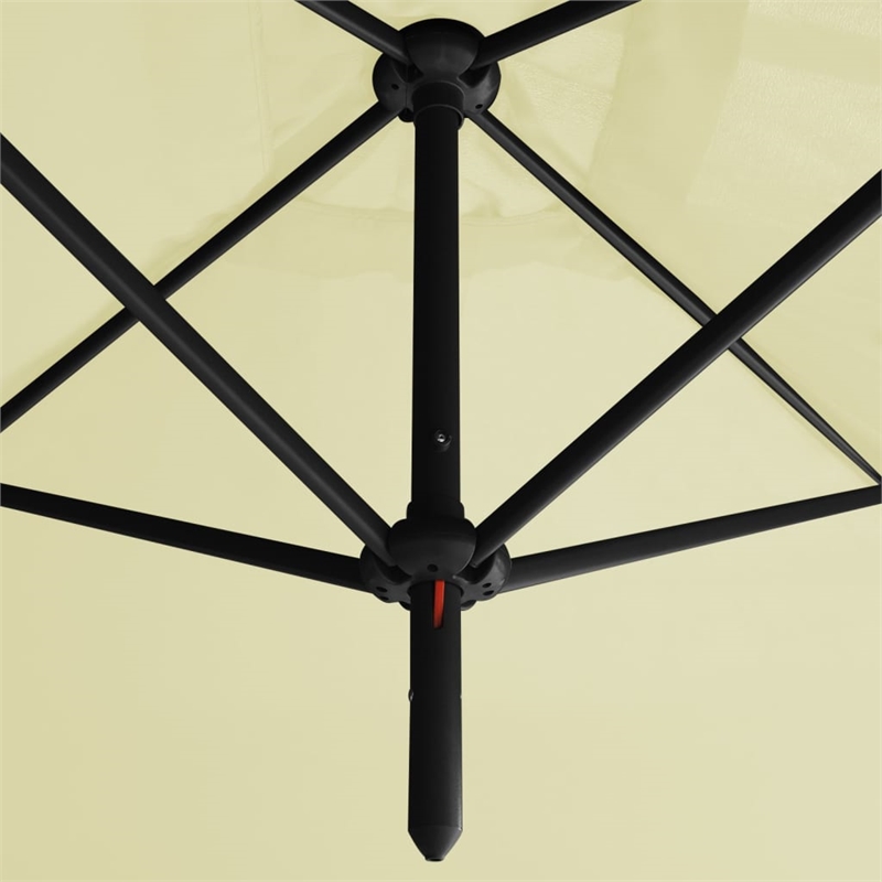 vidaXL Garden Parasol with Powder-Coated Steel in Sand