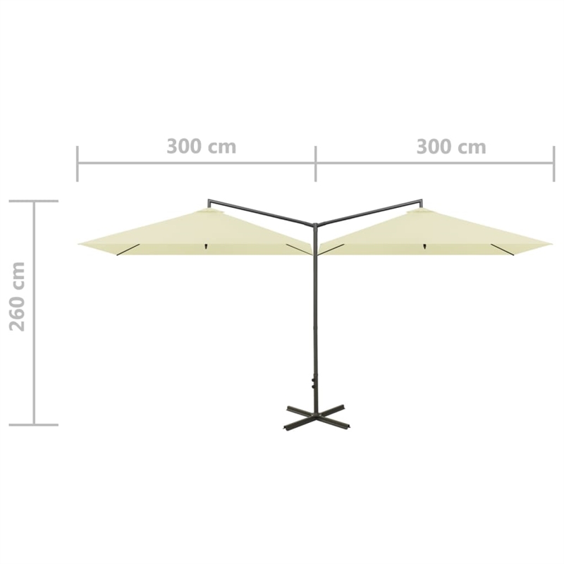 vidaXL Garden Parasol with Powder-Coated Steel in Sand