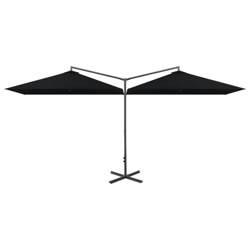 vidaXL Foldable Garden Parasol with Powder-Coated Steel in Black