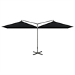 vidaXL Foldable Garden Parasol with Powder-Coated Steel in Black