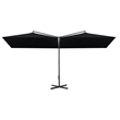 vidaXL Foldable Garden Parasol with Powder-Coated Steel in Black
