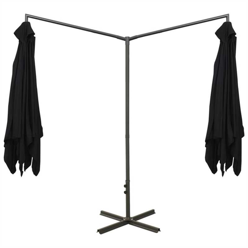 vidaXL Foldable Garden Parasol with Powder-Coated Steel in Black