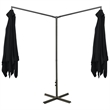 vidaXL Foldable Garden Parasol with Powder-Coated Steel in Black