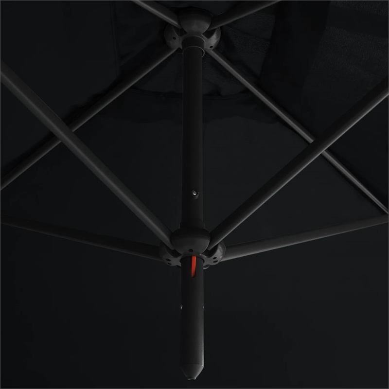 vidaXL Foldable Garden Parasol with Powder-Coated Steel in Black