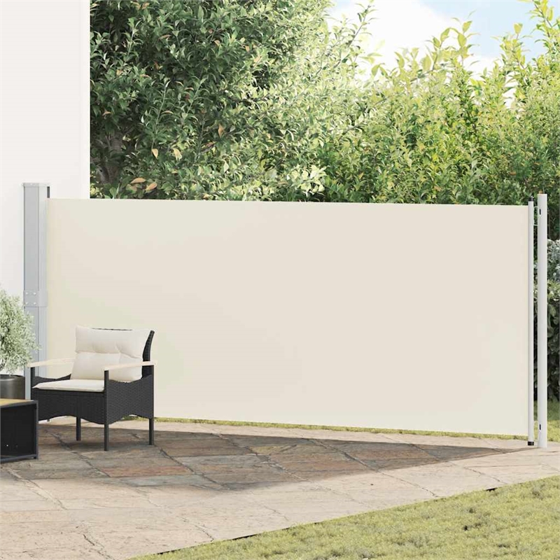 vidaXL Side Awning with Powder-Coated Steel in Cream
