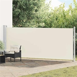 vidaXL Side Awning with Powder-Coated Steel in Cream