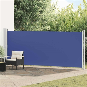 vidaXL Side Awning with Powder-Coated Steel in Blue