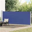 vidaXL Side Awning with Powder-Coated Steel in Blue