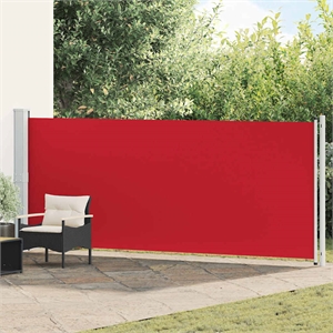 vidaXL Side Awning with Powder-Coated Steel in Red