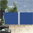 vidaXL Side Awning in Blue and Grey