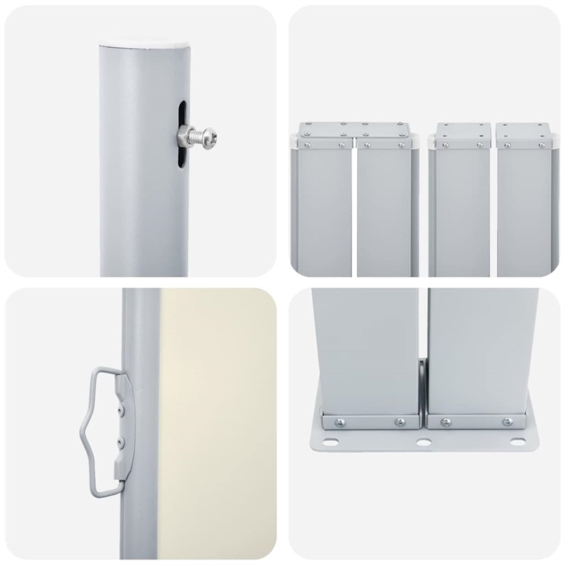 vidaXL Side Awning with Powder-Coated Steel in Cream