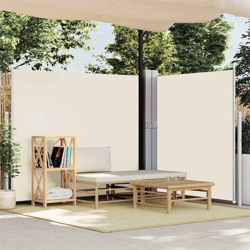 vidaXL Side Awning with Powder-Coated Steel in Cream