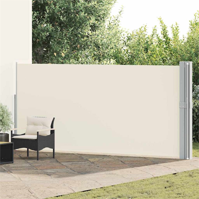 vidaXL Side Awning with Powder-Coated Steel in Cream