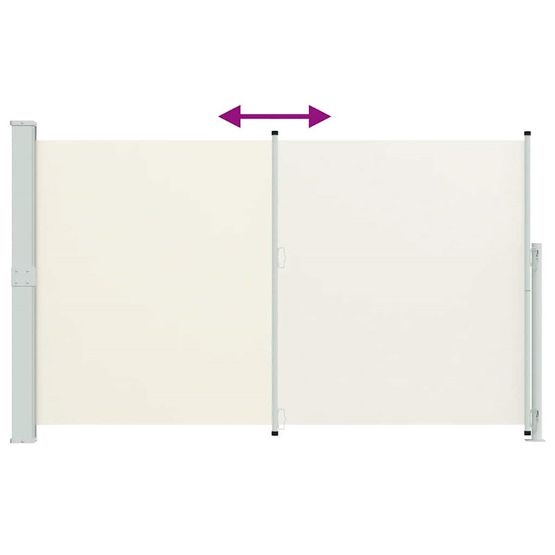 vidaXL Side Awning with Powder-Coated Steel in Cream