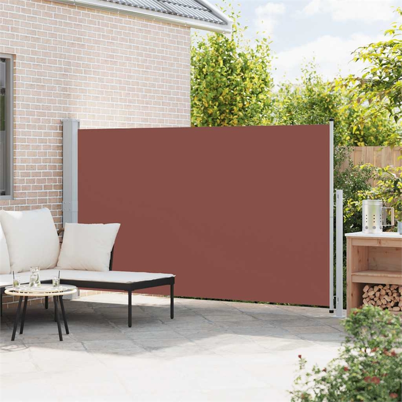 vidaXL Side Awning with Powder-Coated Steel in Brown