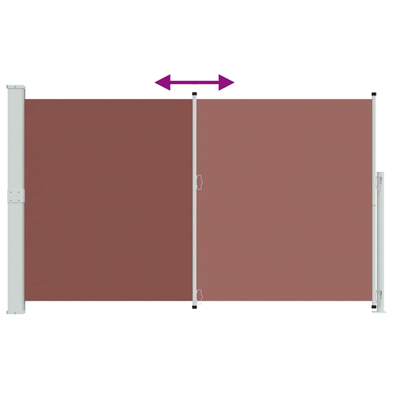 vidaXL Side Awning with Powder-Coated Steel in Brown