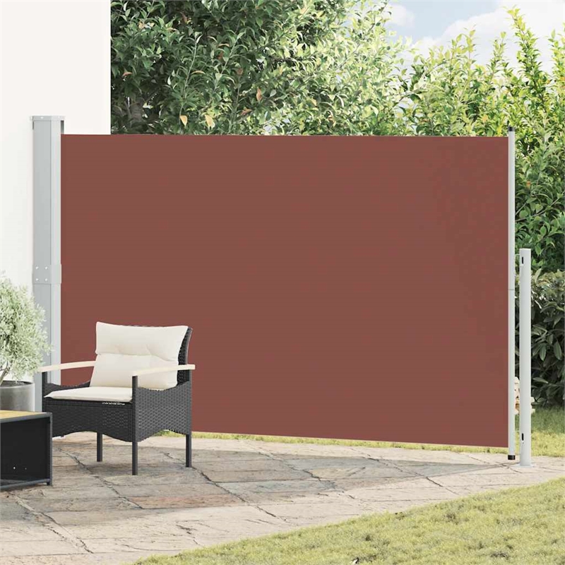 vidaXL Side Awning with Powder-Coated Steel in Brown