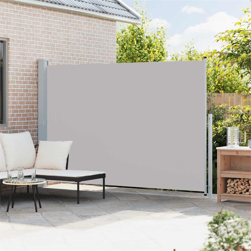 vidaXL Side Awning with Powder-Coated Steel in Grey
