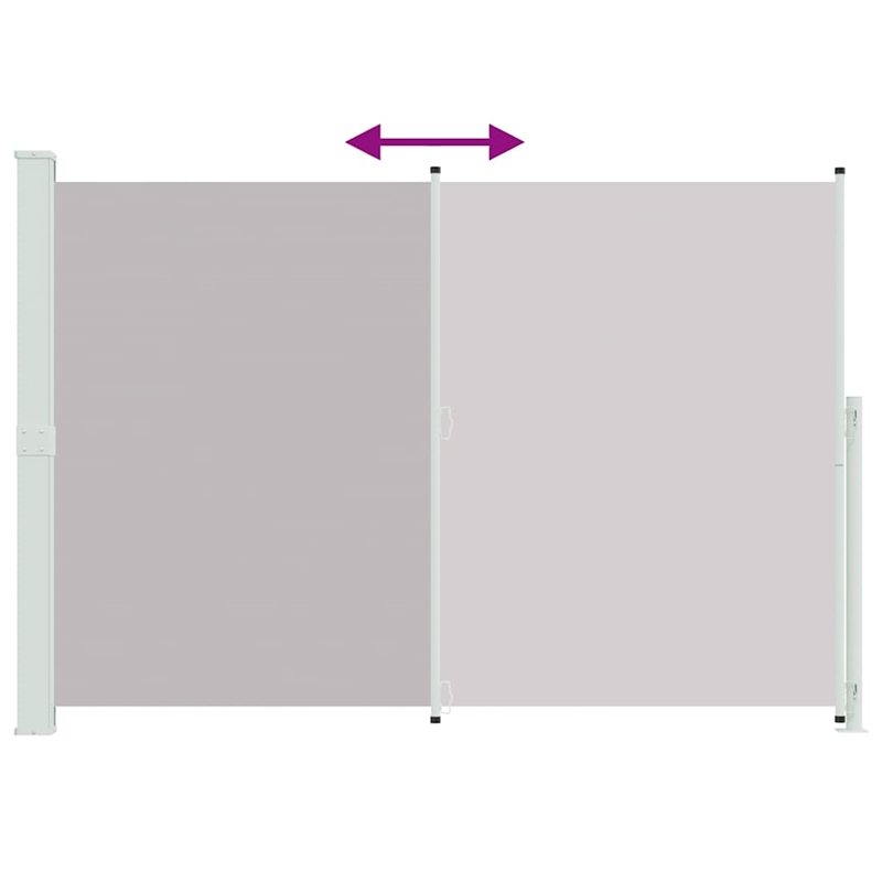 vidaXL Side Awning with Powder-Coated Steel in Grey