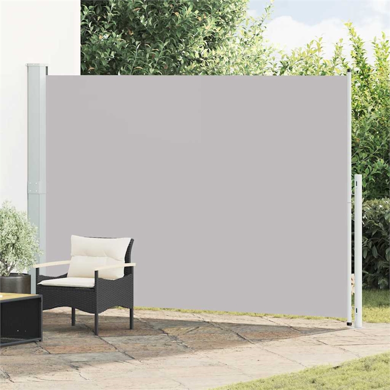 vidaXL Side Awning with Powder-Coated Steel in Grey