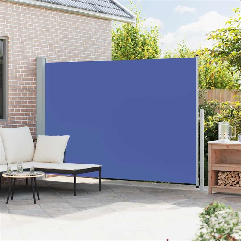 vidaXL Side Awning in Blue and Grey