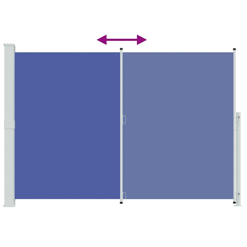 vidaXL Side Awning in Blue and Grey